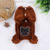 Pet Warm Fleece Clothes Four Legged Outfit for Dogs and Cats Winter Thickened Cozy Clothing with Leash Attachment Hoodless Cold Weather Protection