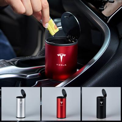 Alloy Car Trash Can Organizer Storage Bag Garbage Bin Ashtray For Model 3 Model X Model Y Roadster SpaceX Auto Accessories
