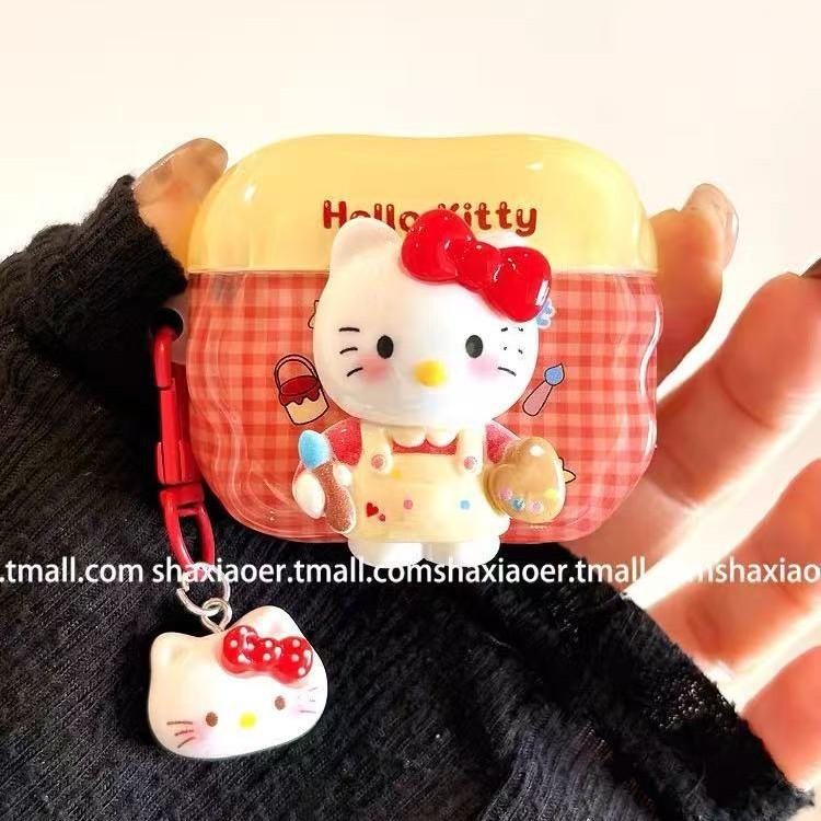 Ins Wind HelloKitty Cat Applies Airpodspro1 Protective Case New Three-dimensional Cartoon 1 Earphone Case Soft 1