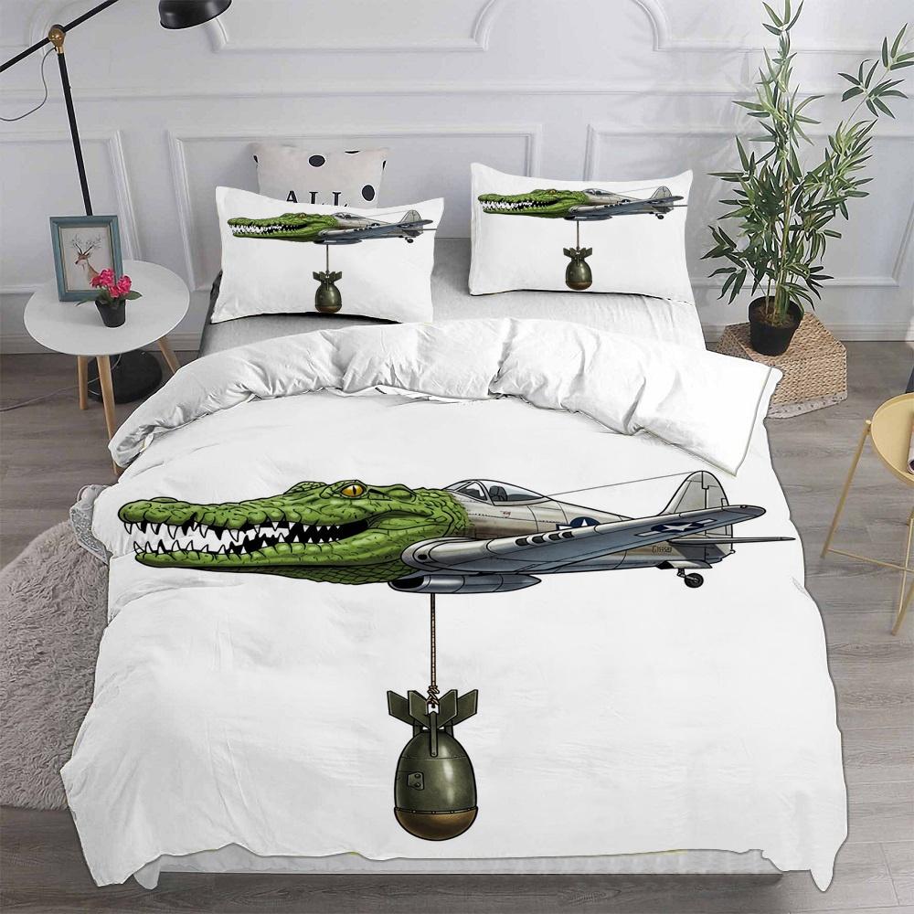 Ai Italienischer Hirnfraß Tung Tung Sahur Bettwäschesets Bettüberwurf Steppdecke Bettbezug Kissenbezug 2-3-teilige Sets Schlafzimmerdeko