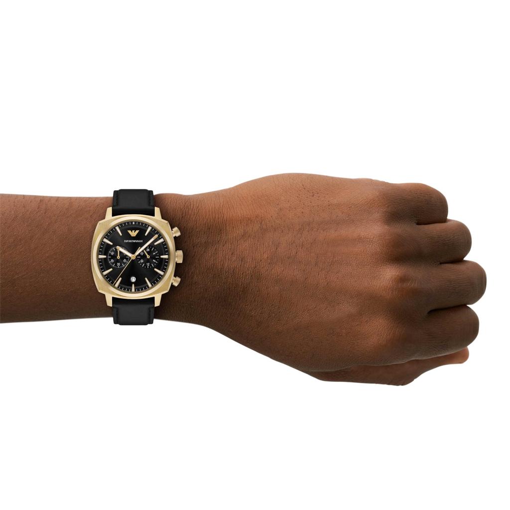 Emporio Armani Chronograph Black Leather AR11690 Men's Watch,