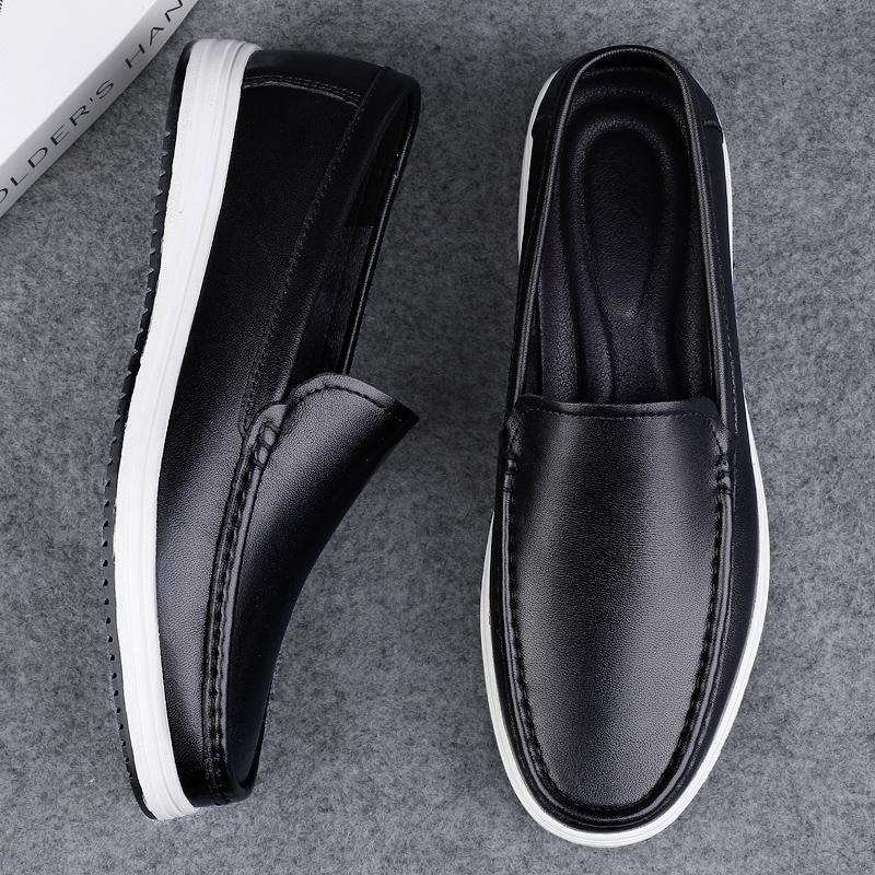 Fashion Genuine Leather Mens Shoes Luxury Brand Man Loafers Dress Moccasins Breathable Slip On Flats Driving Shoes Comfy Business Shoes