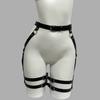 Women Sexy Leg Harness Leather Lingerie Bondage Garter Belt Gothic Clothing Erotic Lingerie Suspenders Bodysuit