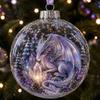 Garden Holiday Ornaments Glowing Christmas Story Ornament, Light-Up 3D Hanging Ball with Warm LED, Mini Decorative Spheres for Holidays Scene