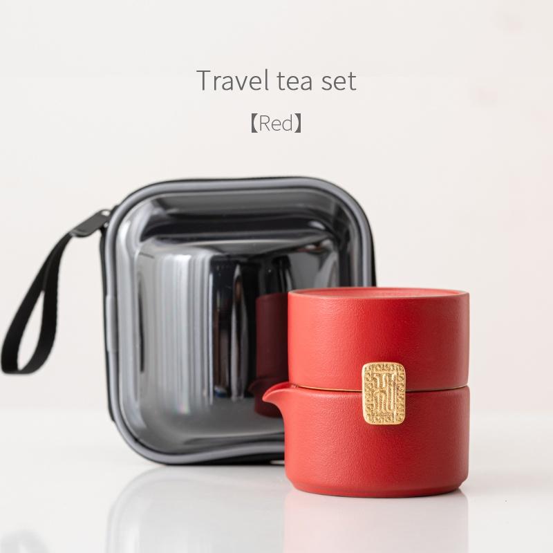 

150ml Portable Quick Tea Cup One Pot One Cup Outdoor Kung Fu Tea Brewing Pot Travel Tea Set Small Kit красный