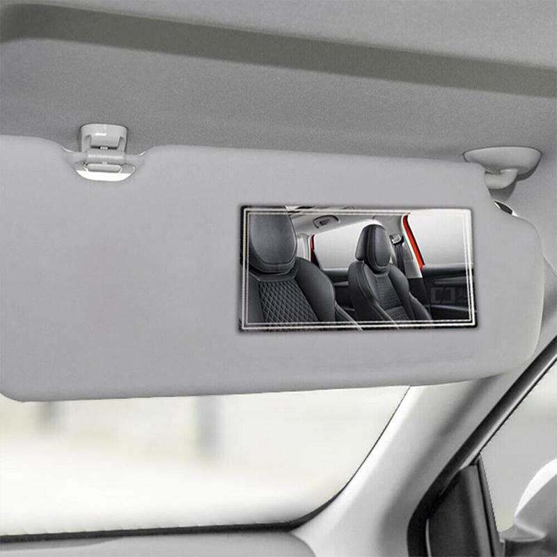 15x8cm Car HD Makeup Mirror Stainless Steel Universal Auto Accessories Sun Visor Mirror Adhesive Shatterproof Cosmetic