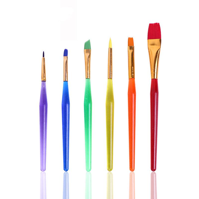 Children s 6-Piece Nylon Bristle Oil and Acrylic Painting Brush Set 6-Piece Set