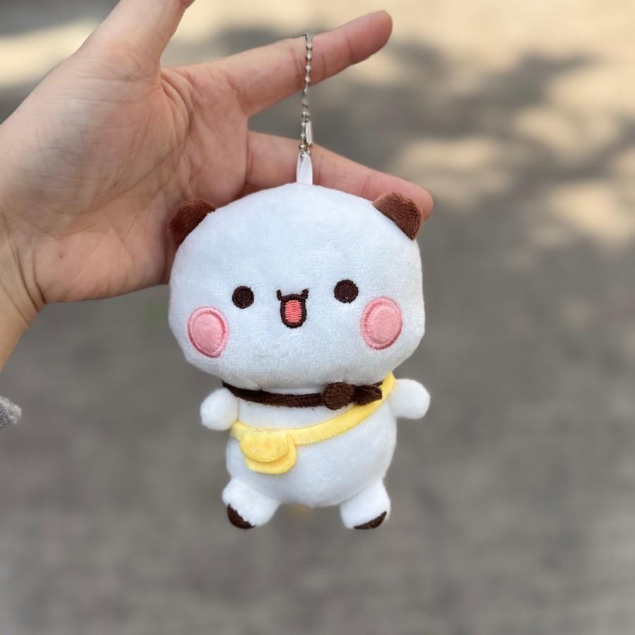 Cute Little Bear Bubu and Yier Plush Doll Keychains Soft Sleeping Buddy Kawaii Cartoon Fluffy Bear Toy Car Sofa Decor Gift