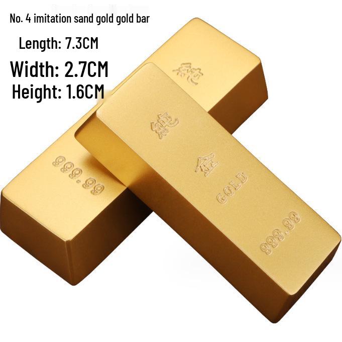 Brass Faux Gold Bar Yuanbao Copper Desk Ornament Fortune Paperweight Decoration Prop