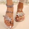 Summer New Maple Leaf Women's Flat Sandals, Slip-on Toe Comfortable Beach Style, Outdoor Lightweight Casual Round Toe Slide Sandals