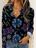 Women Long Sleeve Shirt Fashion Elegant Floral Print Blouse Elegant Casual Daily Wear Spring Autumn Blouse Tops Office Lady 2026