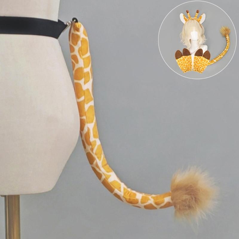 Realistic Giraffe Ears Hooves and Tail Plush Costume Set for Children Role Play Parties and School Event