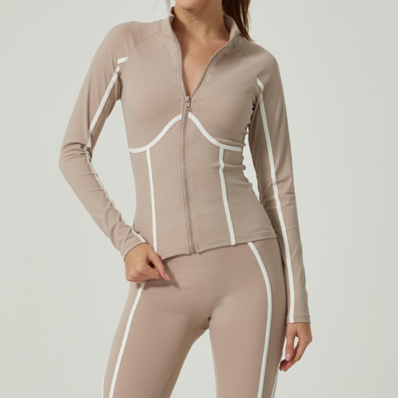 JYL Yoga Set Contrast Advanced Jacket Long Sleeve Pants