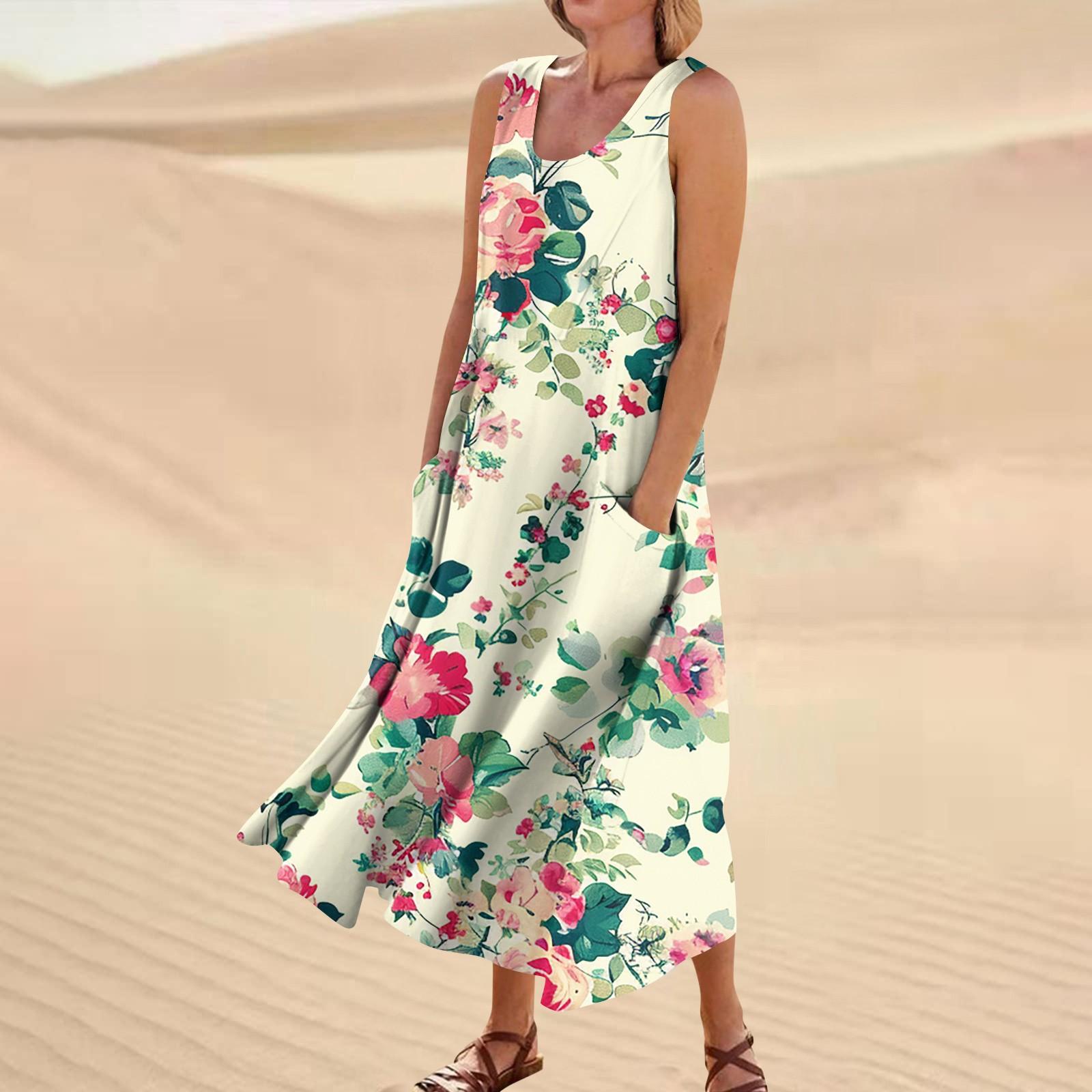 Платье без рукавов для женщин. Женское летнее повседневное модное платье без рукавов — фото 8