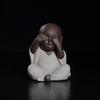 10cm Height Purple Clay Tea Pet Four Bu Little Monk Ornament Zen Tea Play Creative Buddhist Ceramic Crafts Decoration Shami