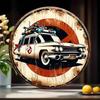 Ghostbusters Ecto 1 Retro Metal Sign Round Aluminum Wall Art Movie Car Decor Vintage Collectible