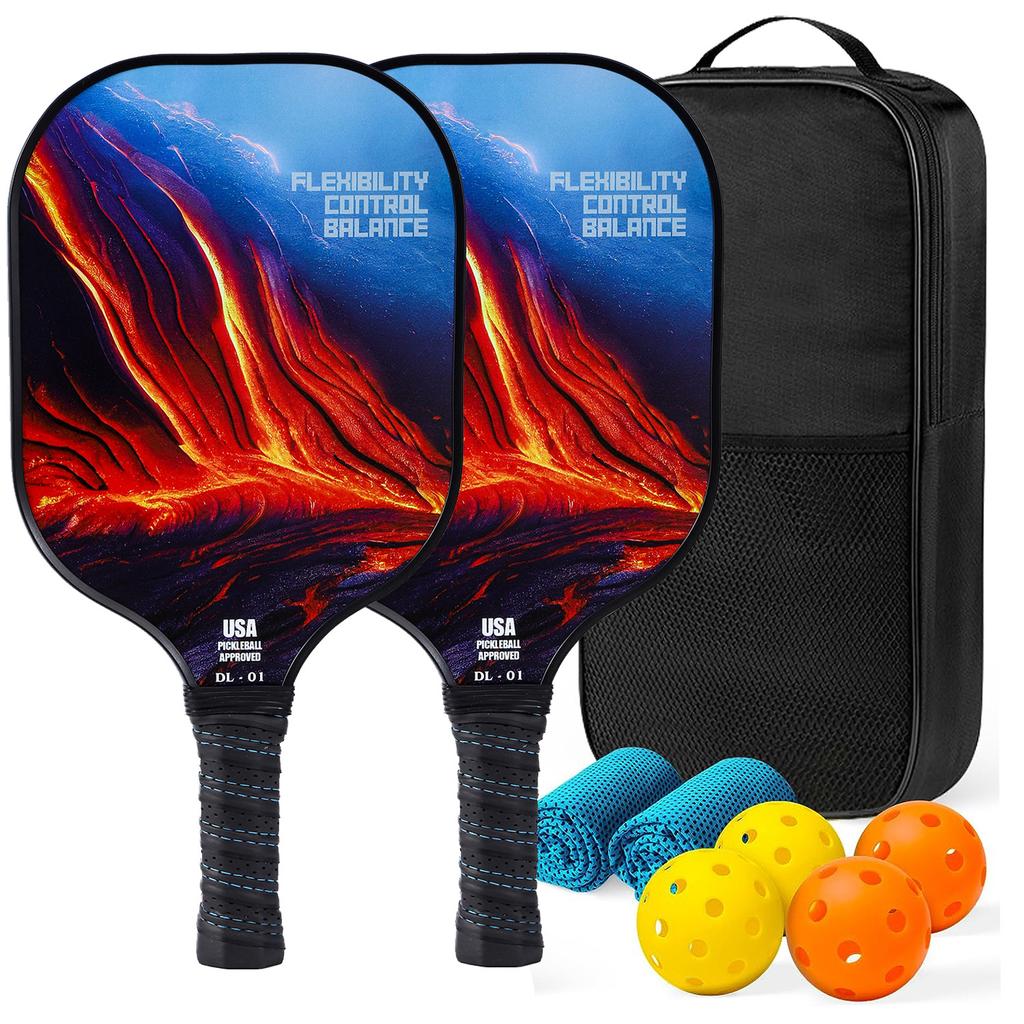 Pickleball Paddles Approved Kit Rackets Honeycomb Core 4 Balls Lightweight To Carry Racquet Cover Carrying Pouch Gift Kit Indoor Outdoor Activity