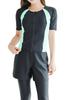 COTARON and Competition Includes Leggings and Shorts Women's 4-Piece Swimsuit, Fitness, Gym, Swimsuit, (Green, Medium)
