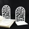 Modern Rose Themed Metal Bookends Easy To Clean Surfaces For Efficient Desktop Organization