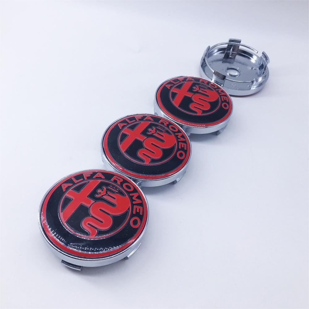 XTXG4 4Pcs 60mm 030 T60 Wheel Hub Logo Modification Cover for Alfa Romeo Giulietta GTAM Mito Brera Giulia - Car Hub Cover Decoration