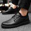 Men Sneakers Brown Leather Business Casual Shoes Low-top Lace-up Soft-soled Driving Shoes Summer Thick-soled Vulcanized Men Shoe