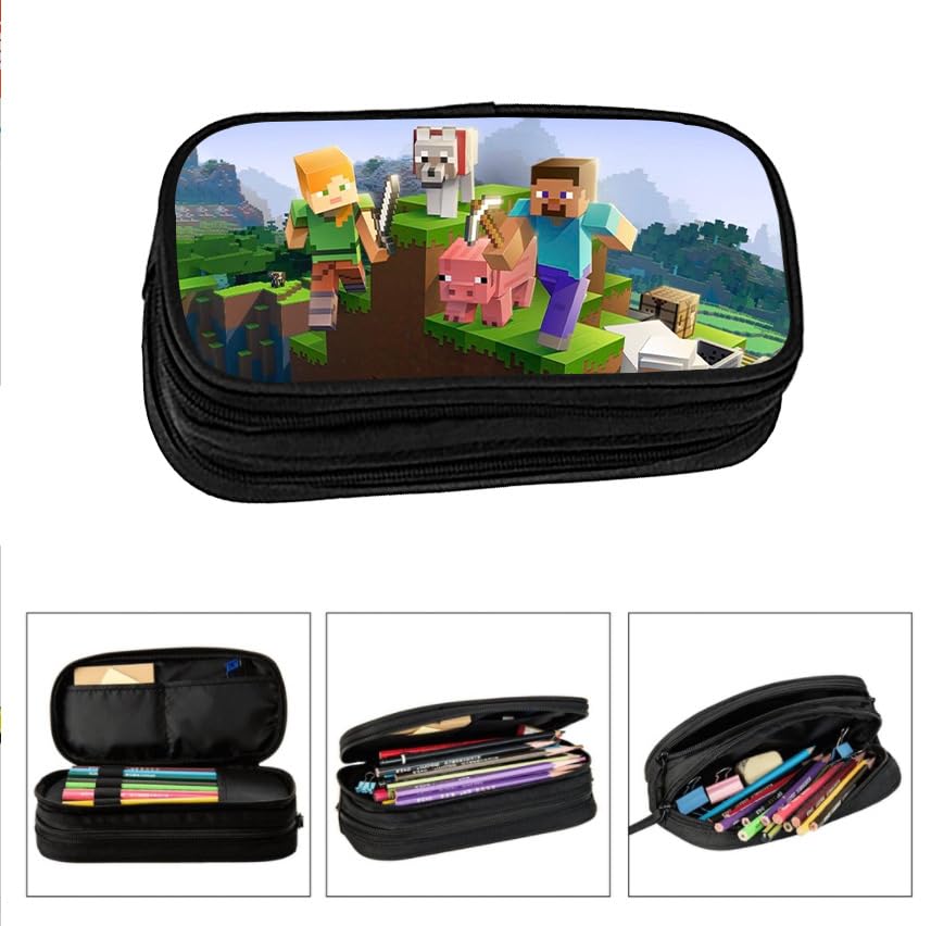 Minecraft Ołówek Duży Idealny do Szkoły Podstawowej i Prosty Świetny Prezent na Rozpoczęcie Szkoły lub jako Prezent dla Chłopców i Dziewczynek Etui, Pojemność,