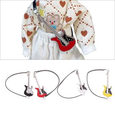Guitar Instrument Pretend Play for Kids Role Furniture Model Toy 1:12 Scale Vintage Guitar Play Dollhouses