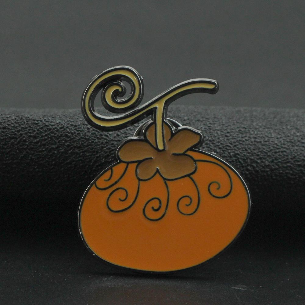 One Piece Devil Fruit Brooch - Ace Flame & Rubber Fruit Badge Jewelry