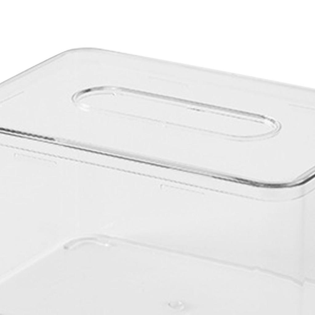 Clear Tissue Box Multi Functional Rectangle Decorative Space Saving Transparent Napkin Storage Dispenser