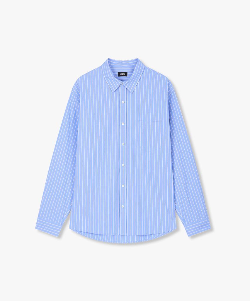 STUDIO TOMBOY [Men] Regular Fit Striped Shirt_Sky Blue 9155321211