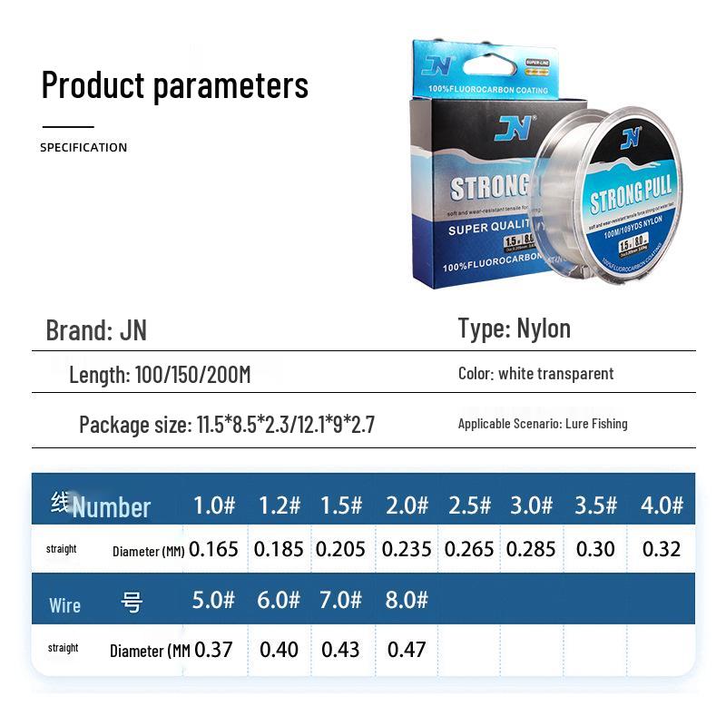 Yu Kui High-Strength Nylon Fishing Line for Smooth Long Casts and Lure Fishing