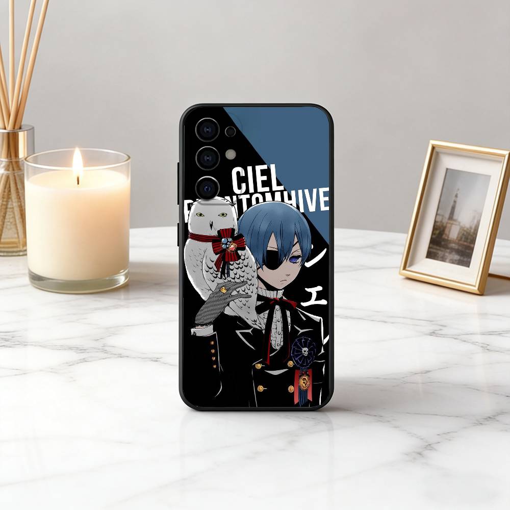 Black C-Ciel P-Phantomhive Butler Phone Case For Samsung S25,S24,S21,S22,S23,S30,Ultra,S20,Plus,Fe,Lite,Note,10,Black Cover