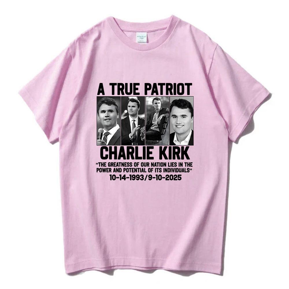 Pánské tričko CharlieKirk Freedom Live Free Tričko s krátkým rukávem Bavlněné Ležérní Trička Streetwear Unisex Amerika O-výstřih Pánská trička