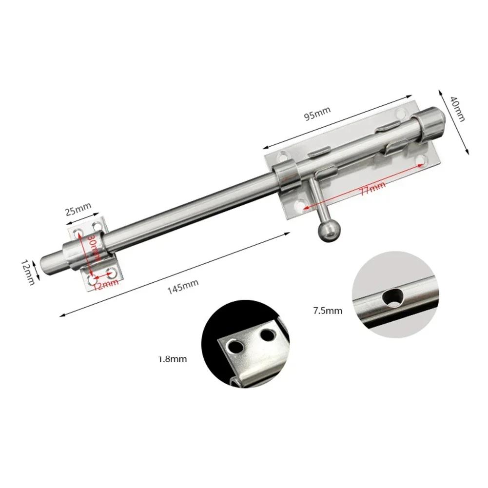 Door Bolt Lock Latch Stainless Steel Lock Latch For Home Hardware Gate Safety Door Bolt  Window Catch Sliding Door Lock Silver