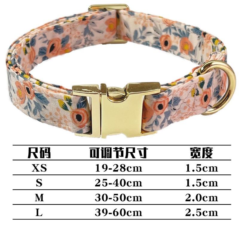 Blumen-Metallgravur Individuelles Haustierhalsband Leine für mittelgroße große Hunde Katzen