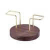 Walnut Wood Napkin Holder - Round & Square Solid Wood Stand for Dining Table