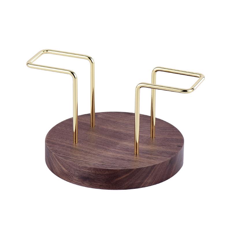 Walnut Wood Napkin Holder - Round & Square Solid Wood Stand for Dining Table