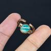 Amazonite Handmade Gemstone Ring, Copper Electroformed Ring Antique Jewelry, Adjustable Ring Engagement Gift