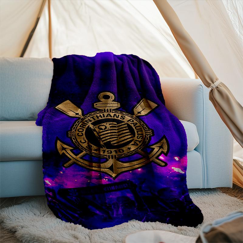 1PC Sport Club Football Crest Printed Soft Flannel Blanket Throw for Adult Bedroom Living Room Sofa Camping Travel Fan Gifts Christmas Gifts