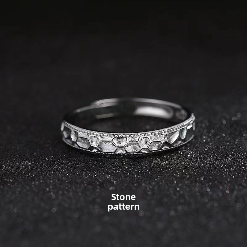 Ring Men's Tide Advanced Sense Index Finger Female Couple Ring Niche Design Titanium Steel Does Not Fade