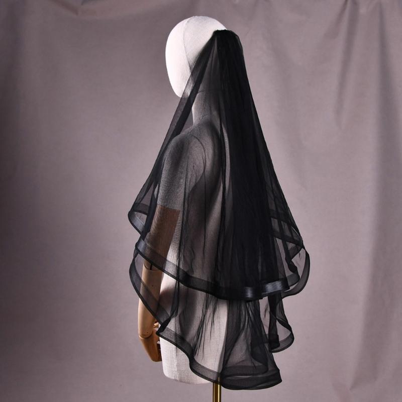 Sheer Veil Bridal Veil Bride To Be Gift, Bridal Shower, Wedding Black Veil