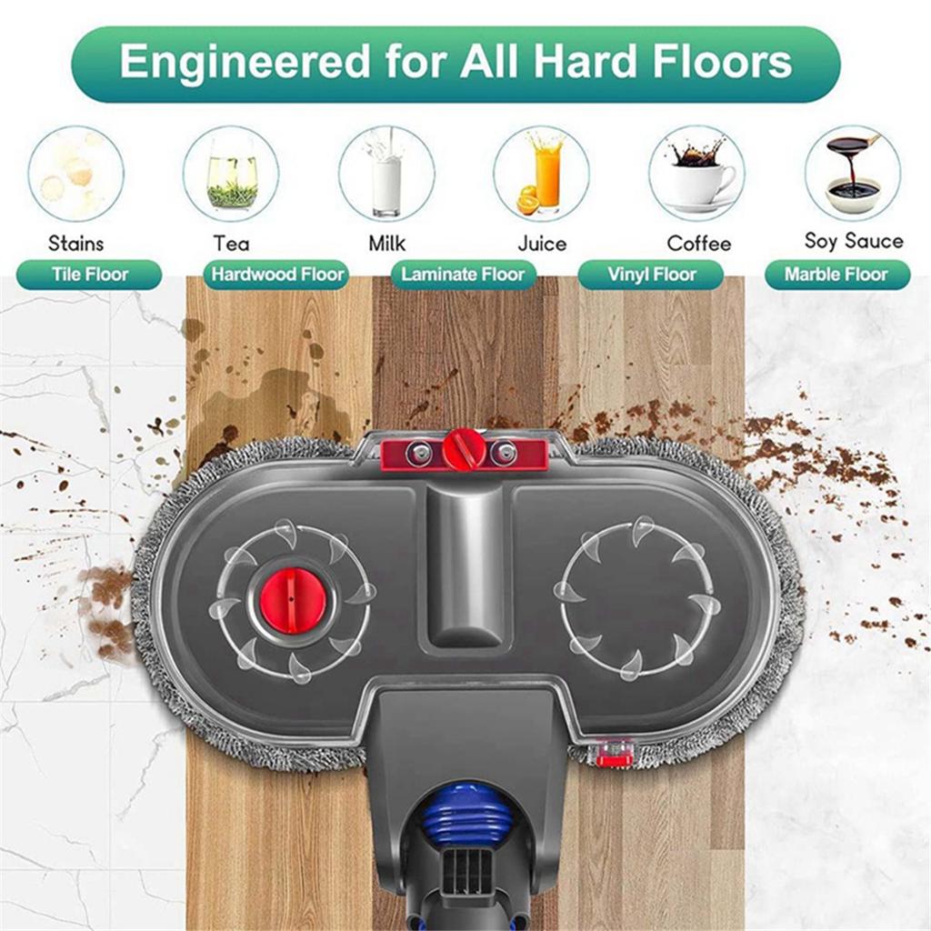 Kit cap de mop electric pentru Dyson V10 Slim/V12 Detect Slim Partea aspiratorului Atașament mop cu cârpă pentru rezervor de apă