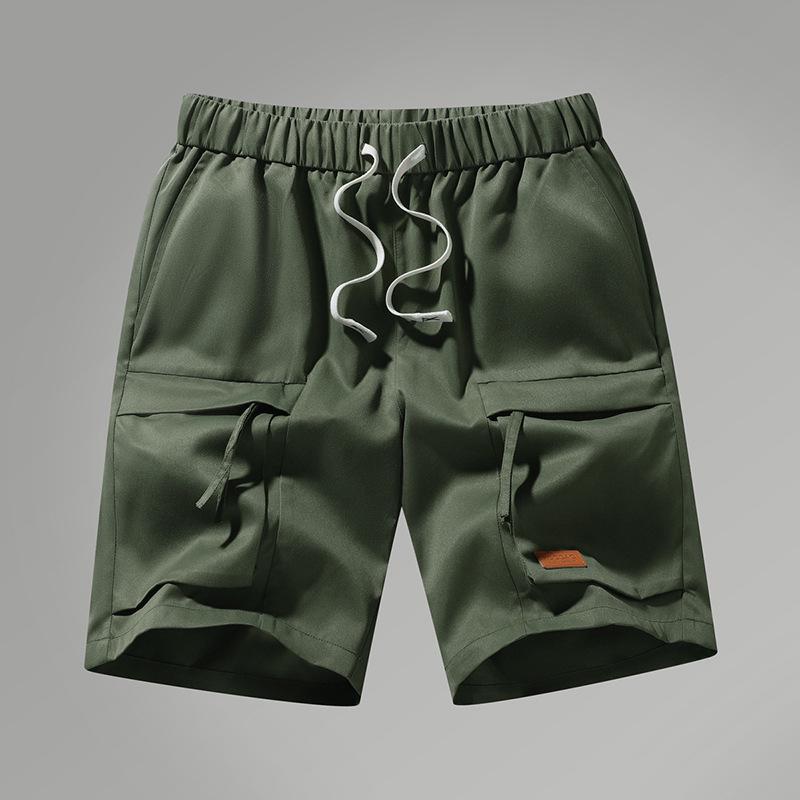 

2025 Мужские спортивные шорты карго больших размеров из ледяного шелка, быстросохнущие, дышащие 3XL армия зеленый