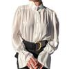 Autumn Design French Stand-up Collar Bubble Sleeve Shirt New Women's Niche Casual Shirt Loose Top