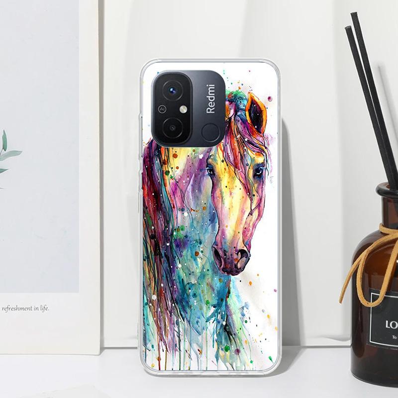 Animal Oil Painting Horse Phone Case For Xiaomi Redmi 14C 13 13C 12 12C 10 10A 10C 9 9A 9C 9T 8 8A 7 7A 6A 6 Pro K80 K70 K60 K40