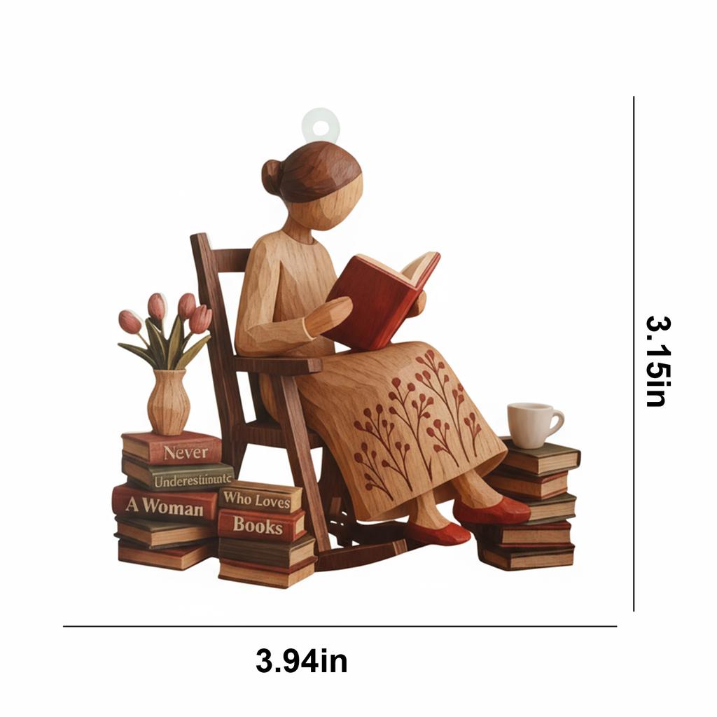 2D Nur ein Mädchen, das Bücher liebt Ornament Weihnachtsbaumhängeornament Leseornament Geschenke für Leser Buchliebhaber Frauen