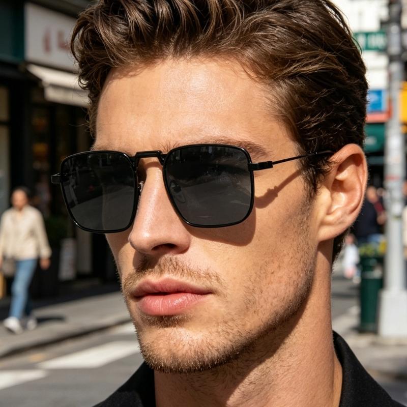 Retro Steamspunk Square Sunglasses Metal Frame Unisex Comfortable Daily Wear Sun Glasses Suitable for Driving Travel