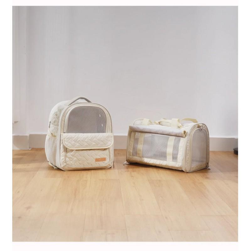 Portable Ventilated Pet Carrier Backpack Cats Small Dogs Up To 7kg Lightweight Travel Bag With Expandable Space