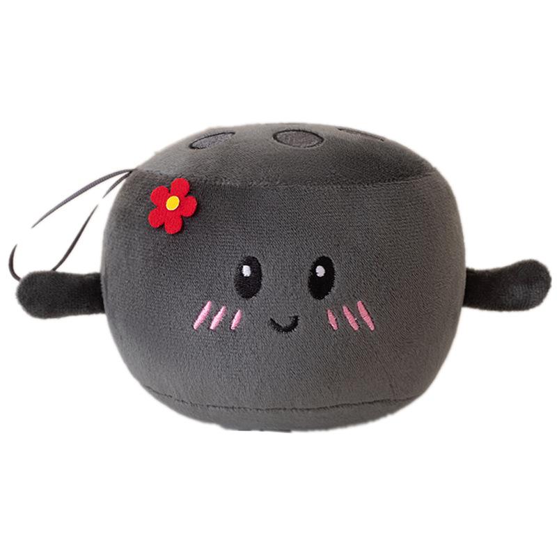 Cartoon Creative Coal Doll Pendant Plush Toy Black Coal Bag Keychain Hanging Ornament Doll Desktop Ornament
