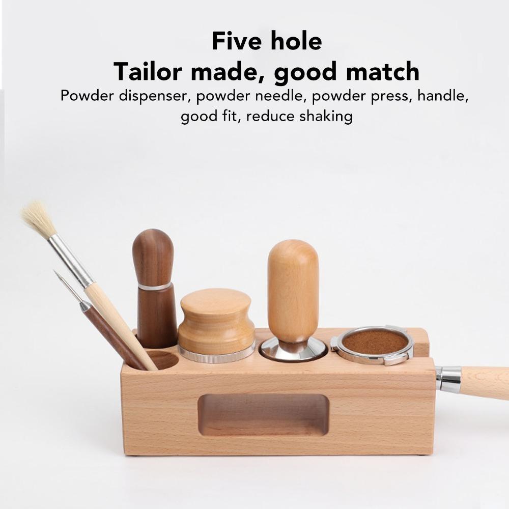 Non-Slip Design Coffee Tamping Station 5 Hole Espresso Tamping Station Tamper Mat Stand Home Use S